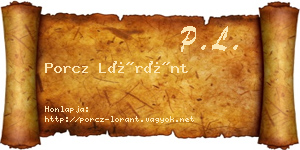 Porcz Lóránt névjegykártya